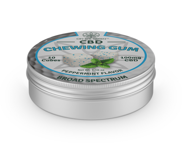 100mg CBD Chewing Gum - Peppermint Flavor. 10 Count
